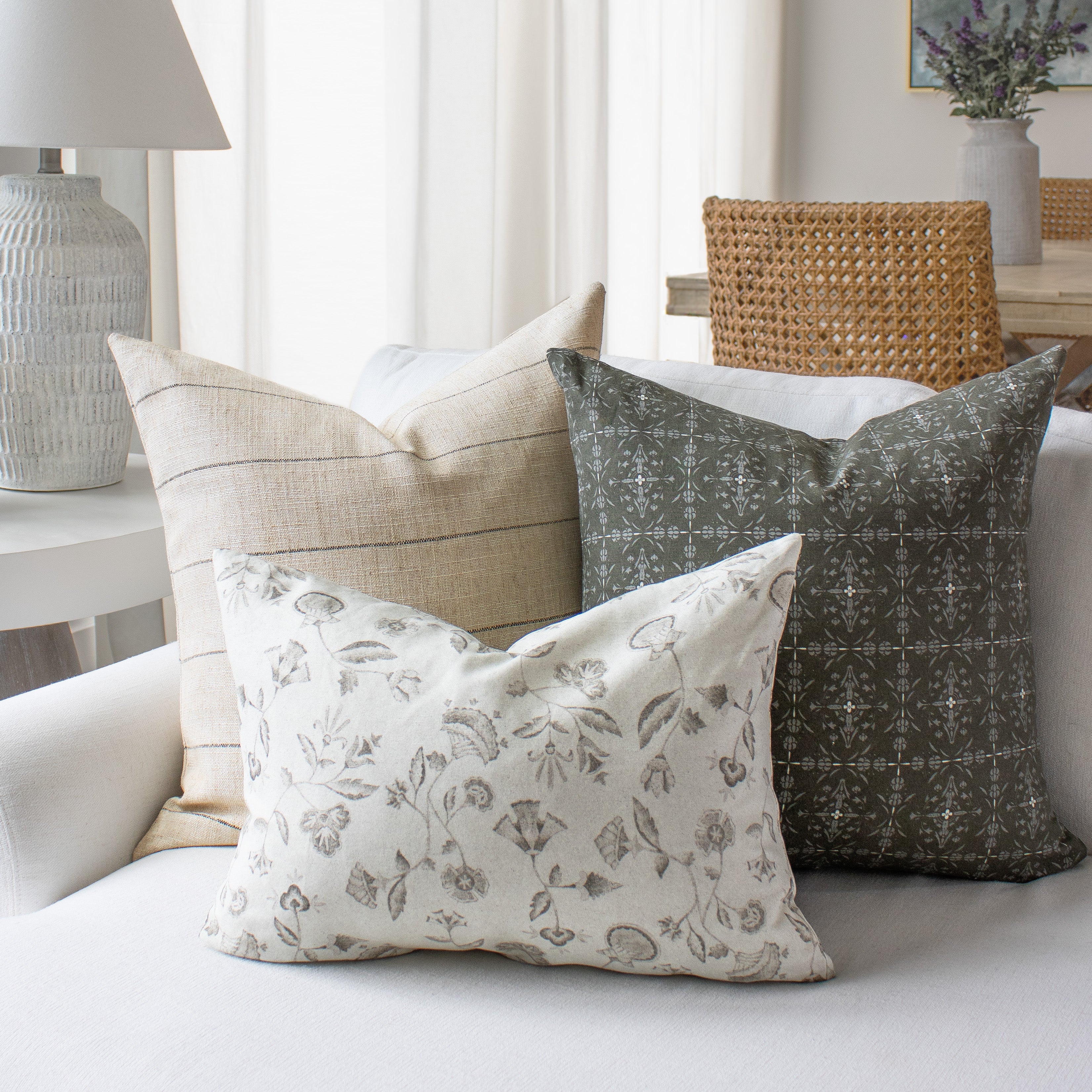 Nouveau Pillow Cover in Aged Bronze