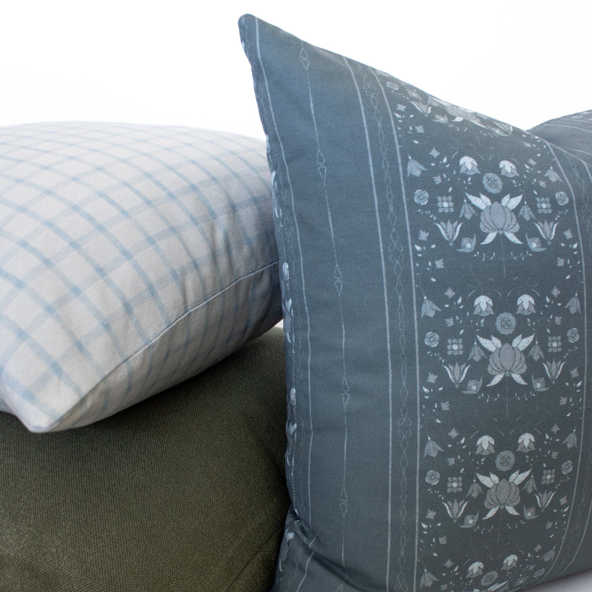 Mae Pillow Cover in Navy