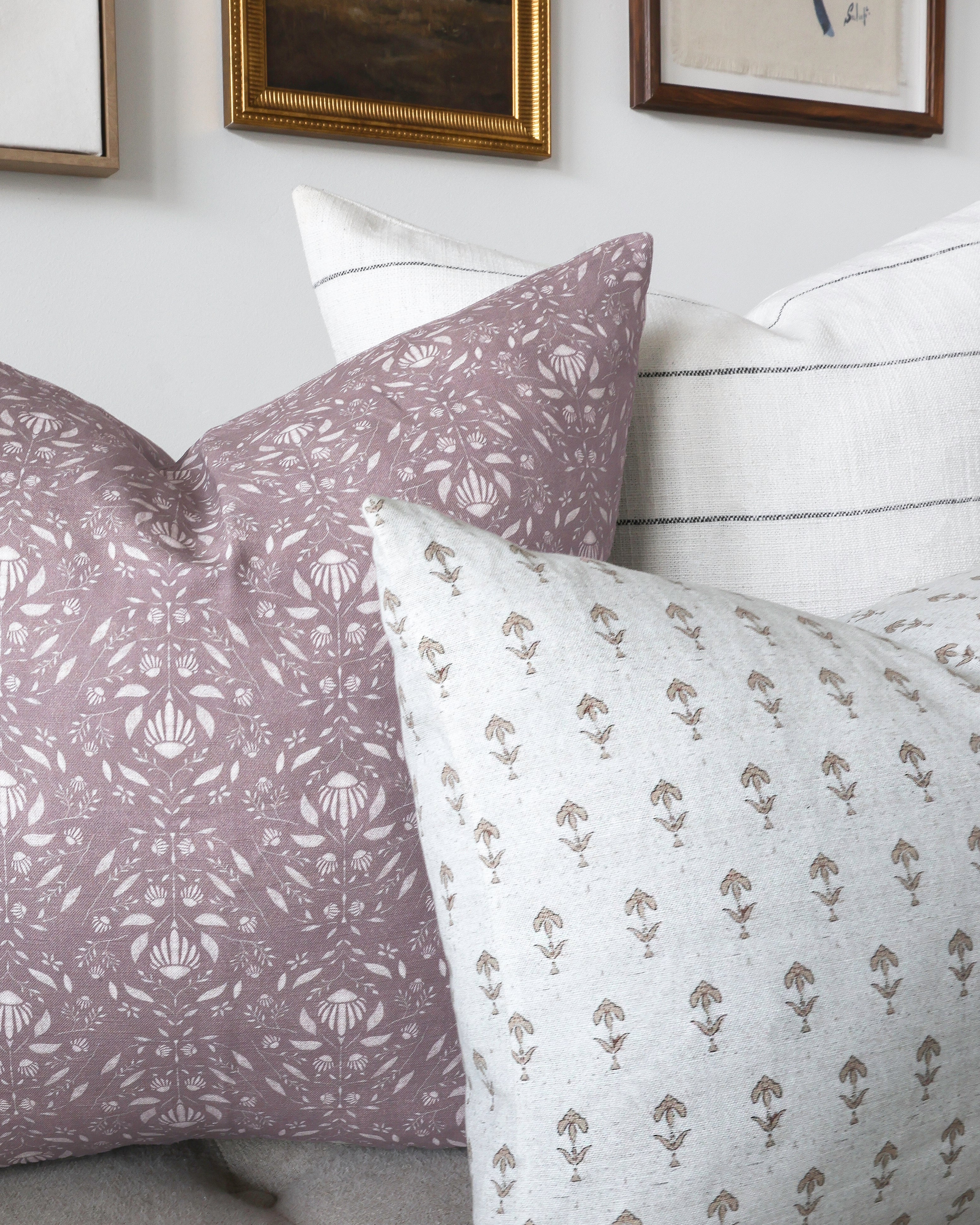 Petal & Pinstripe - Three Pillow Combination