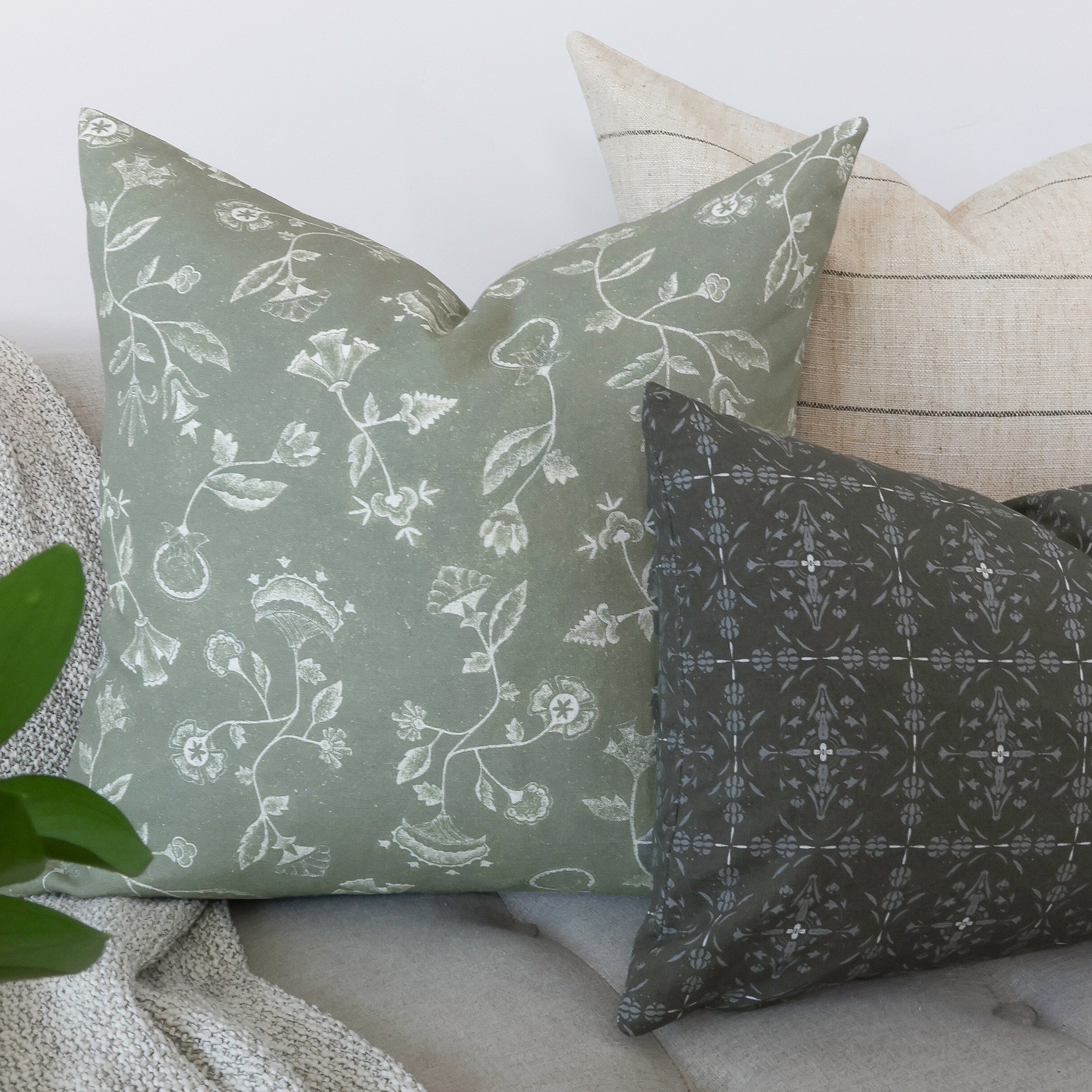 Dot Pillow Cover in Basil