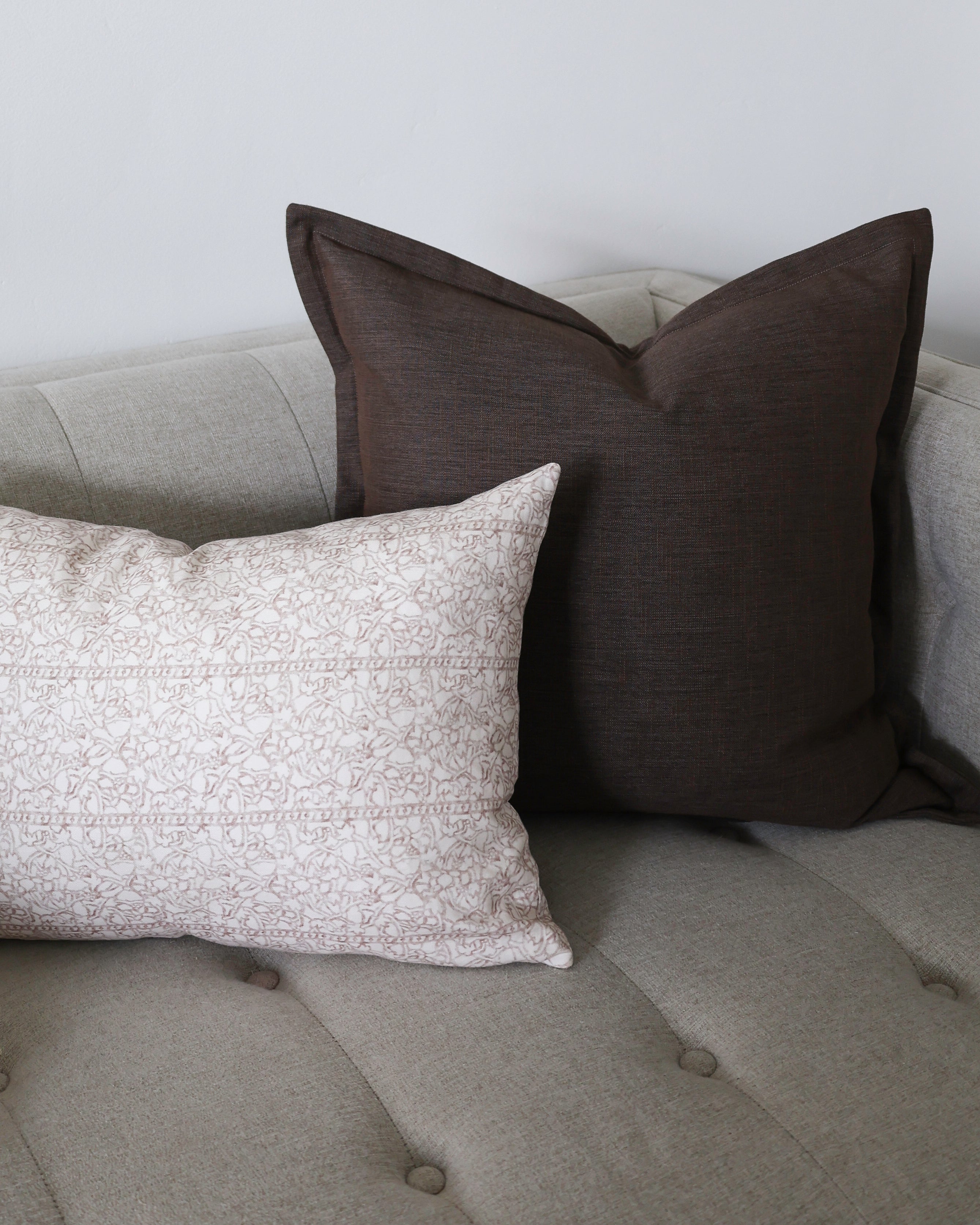 Flange Pillow Cover in Espresso