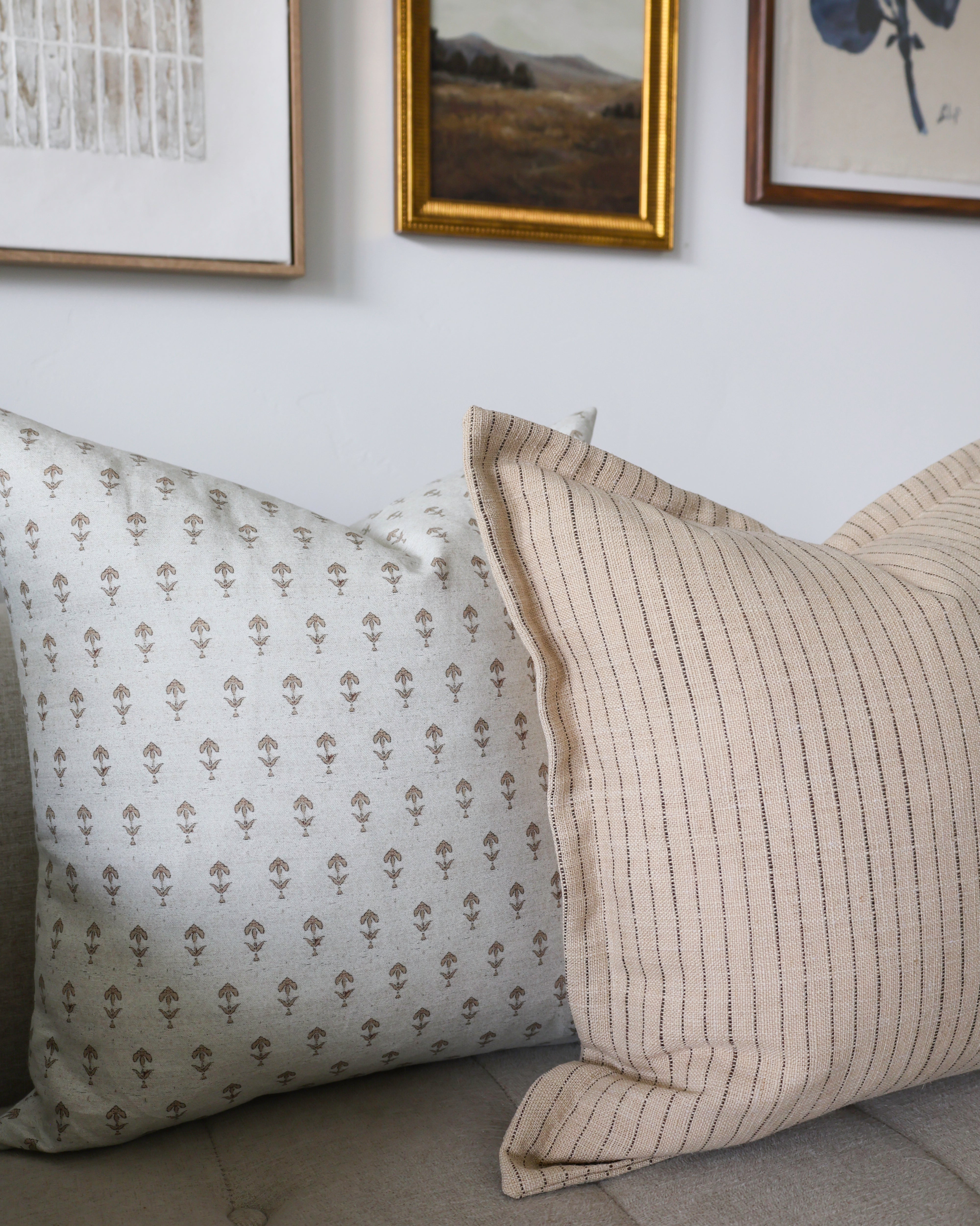 Flange Pillow Cover in Flax