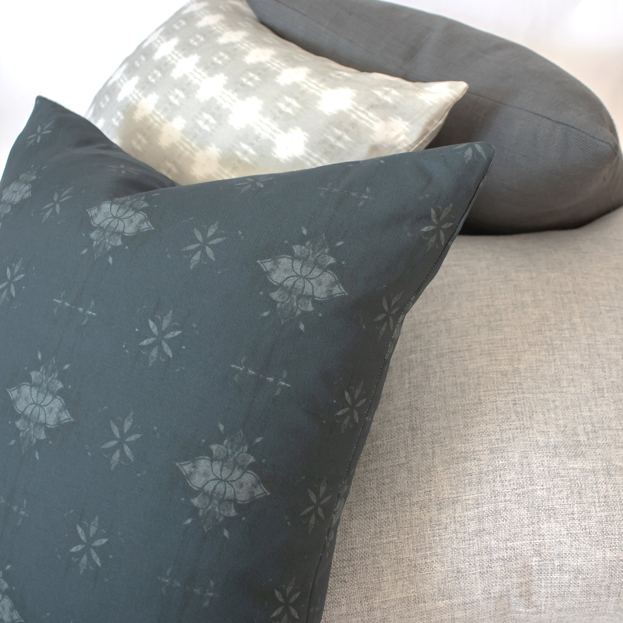 Lotus Pillow Cover in Indigo