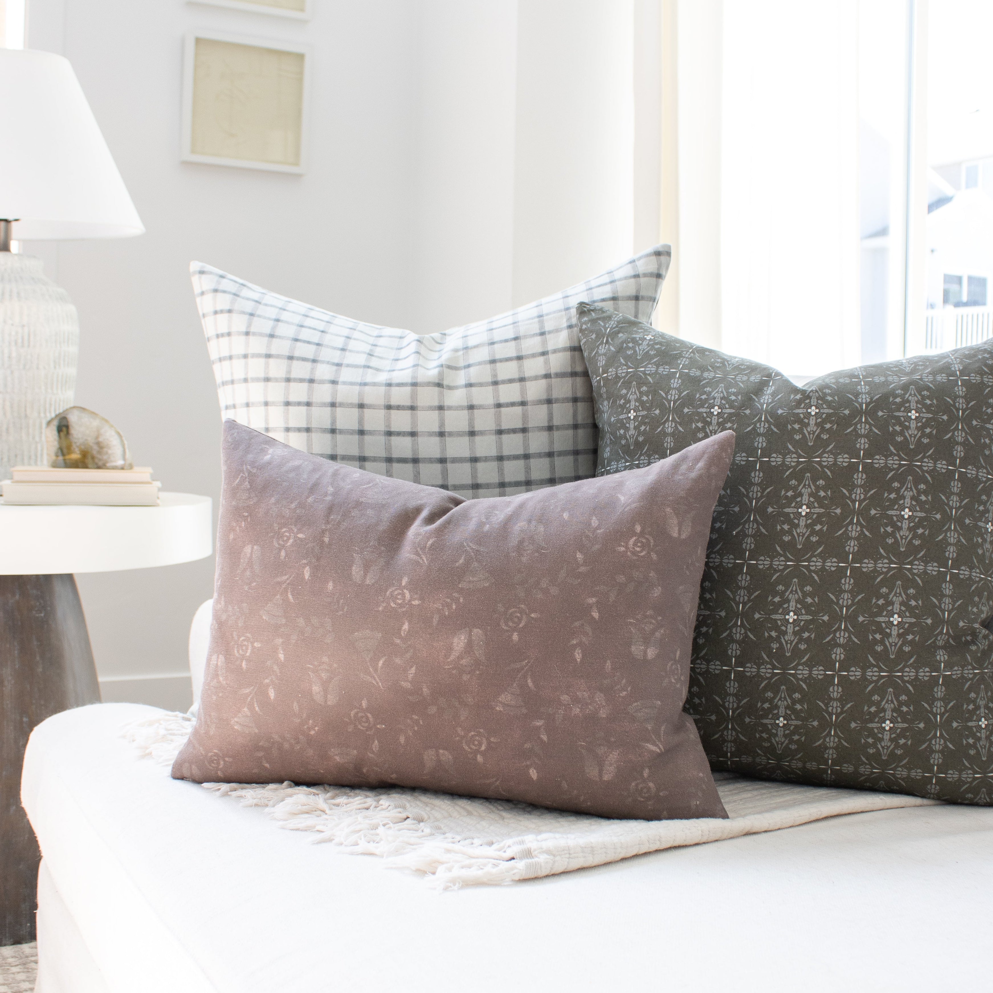 Trellis Pillow Cover in Haze