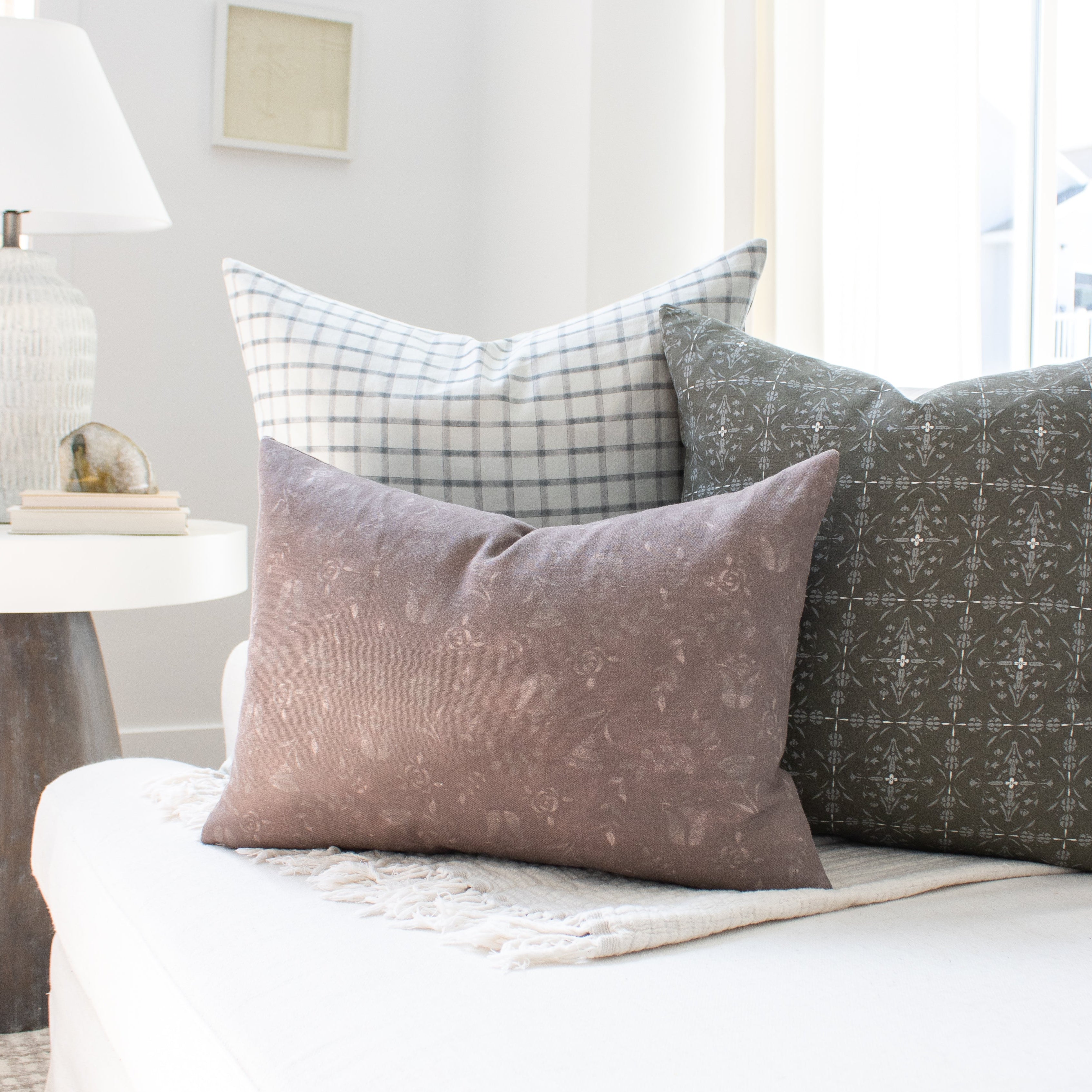 Fleur Pillow Cover in Rosewood