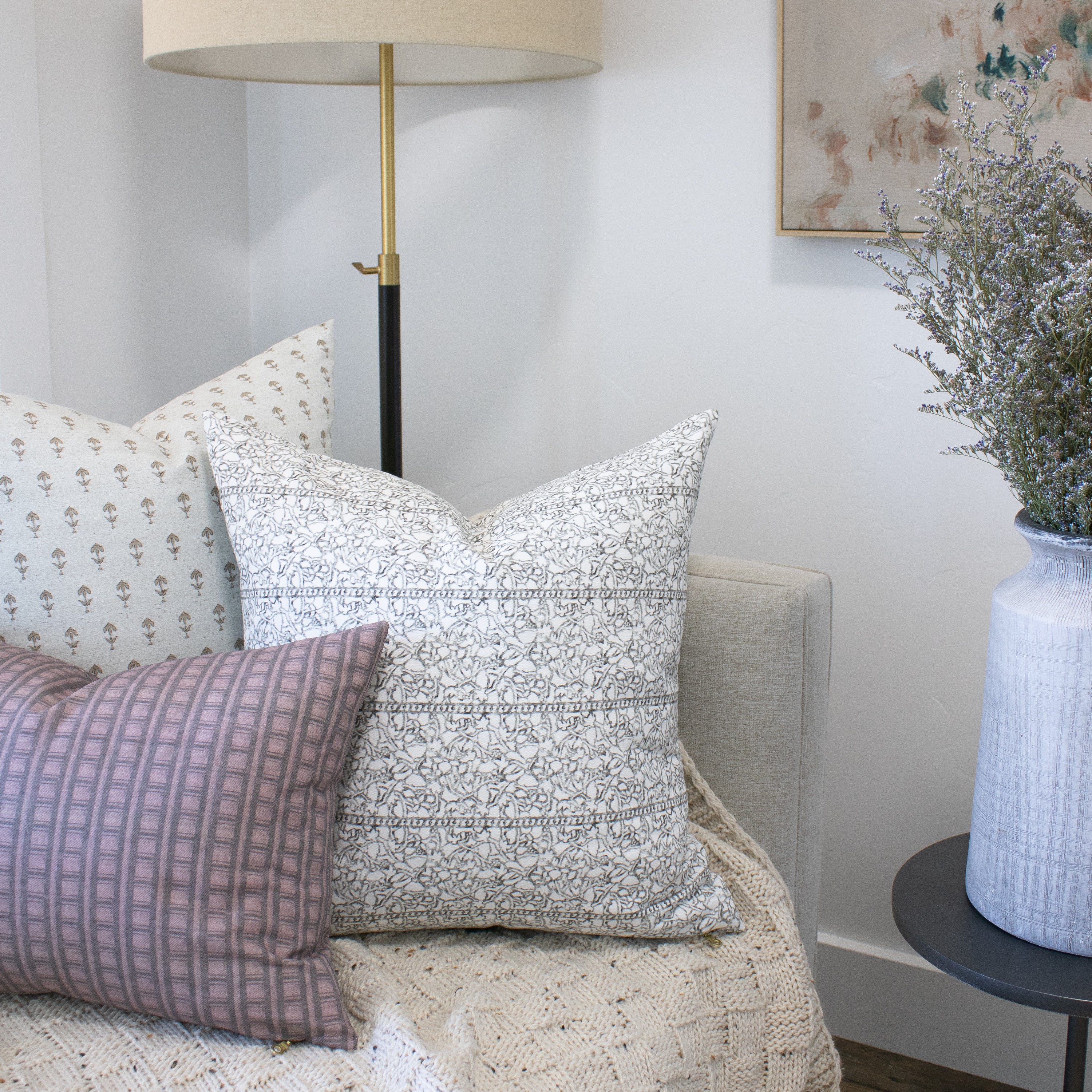 Alfie Pillow Cover in Fig
