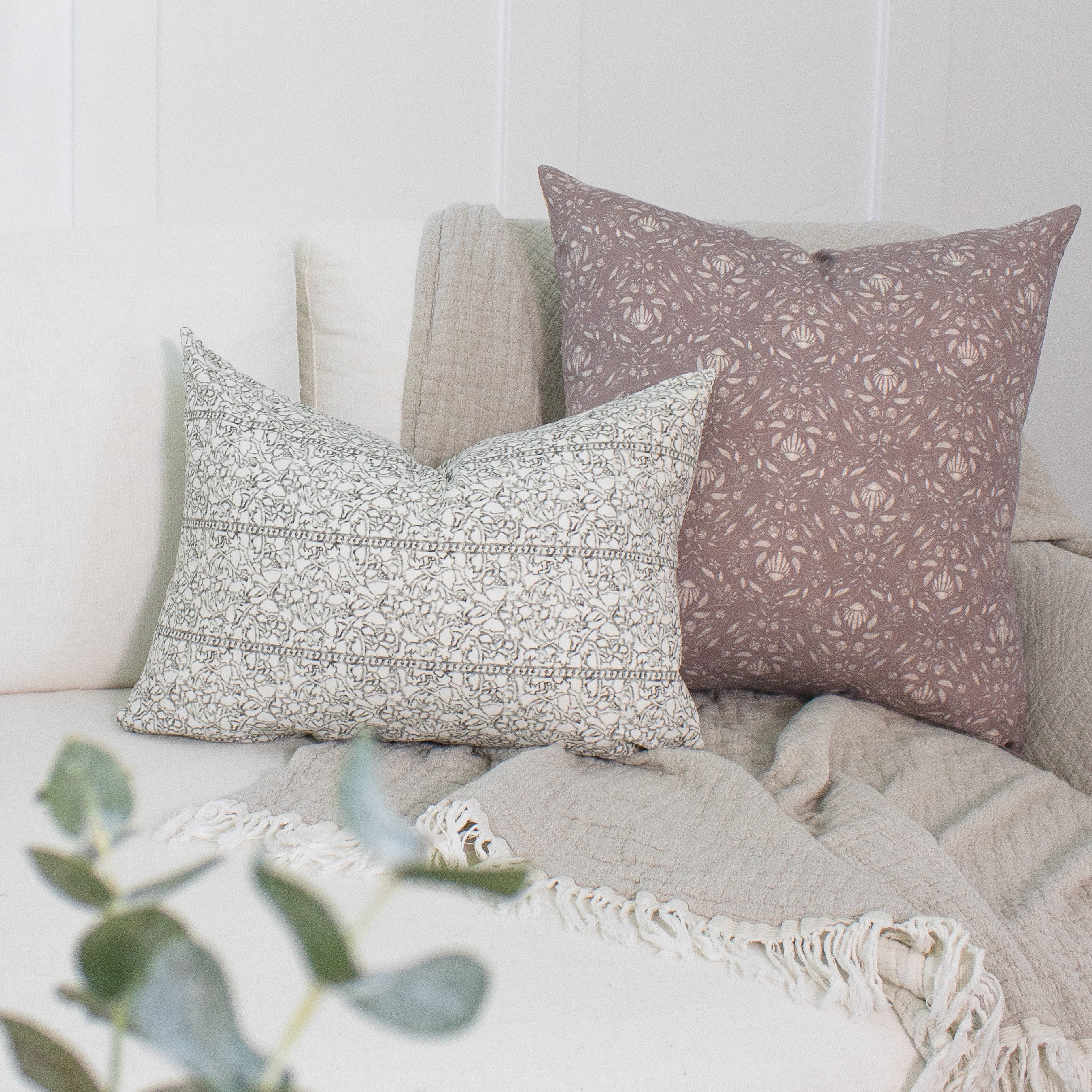 Meadow Pillow Cover in Mauve