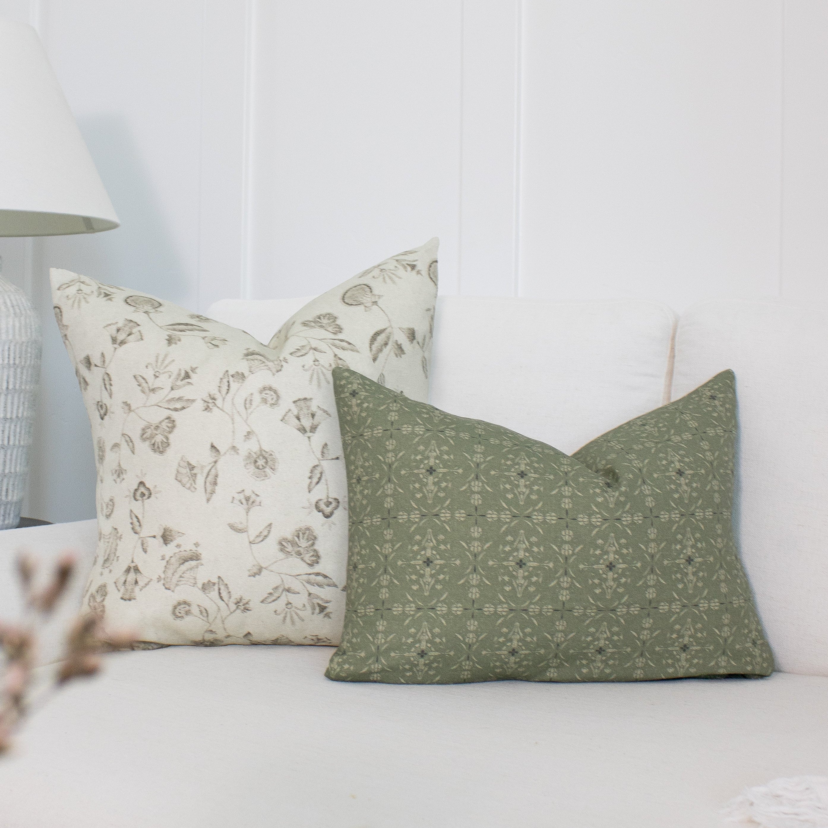Nouveau Pillow Cover in Olive