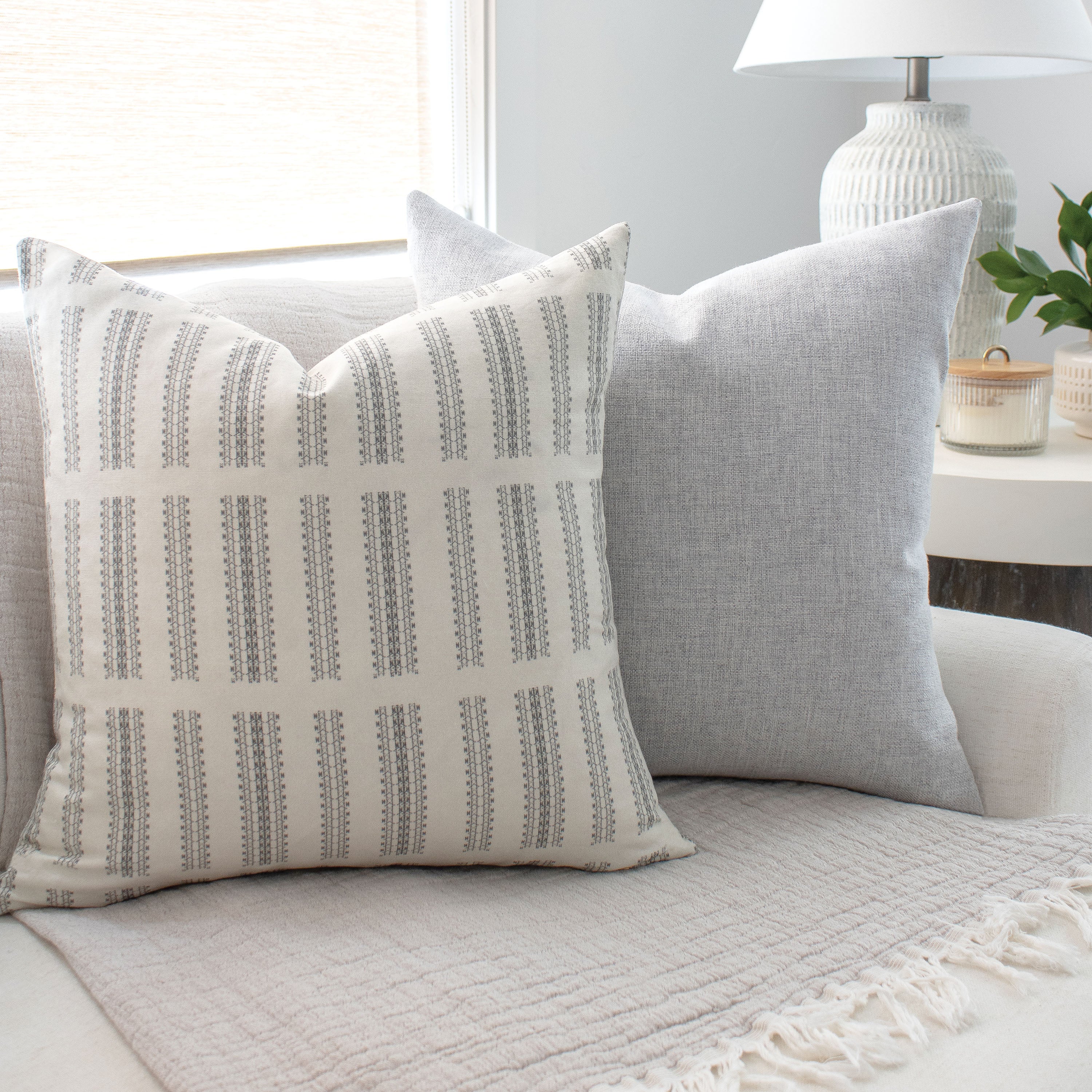 Blueprint Pillow Cover in Oatmeal