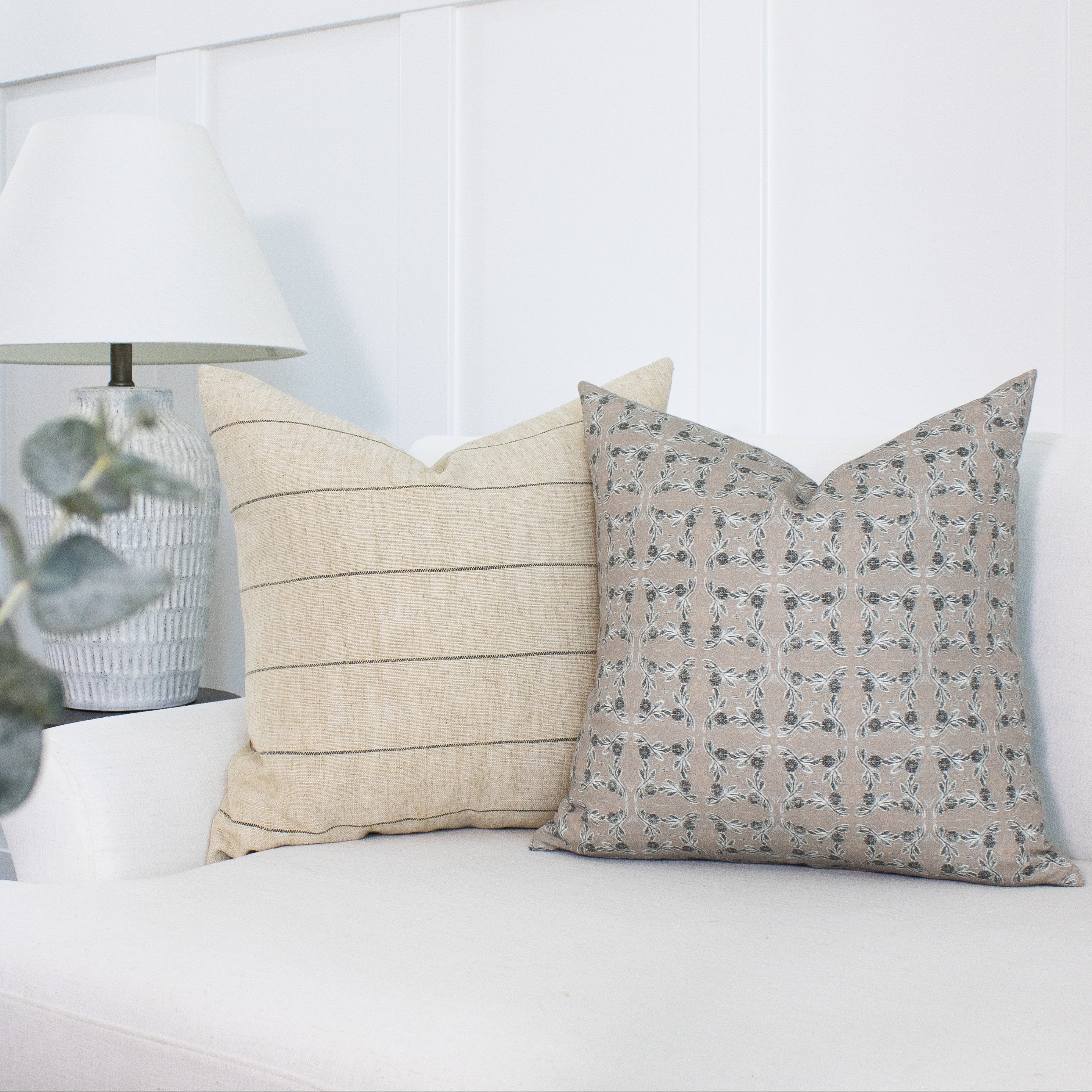 Broad Stripe Pillow Cover in Canvas