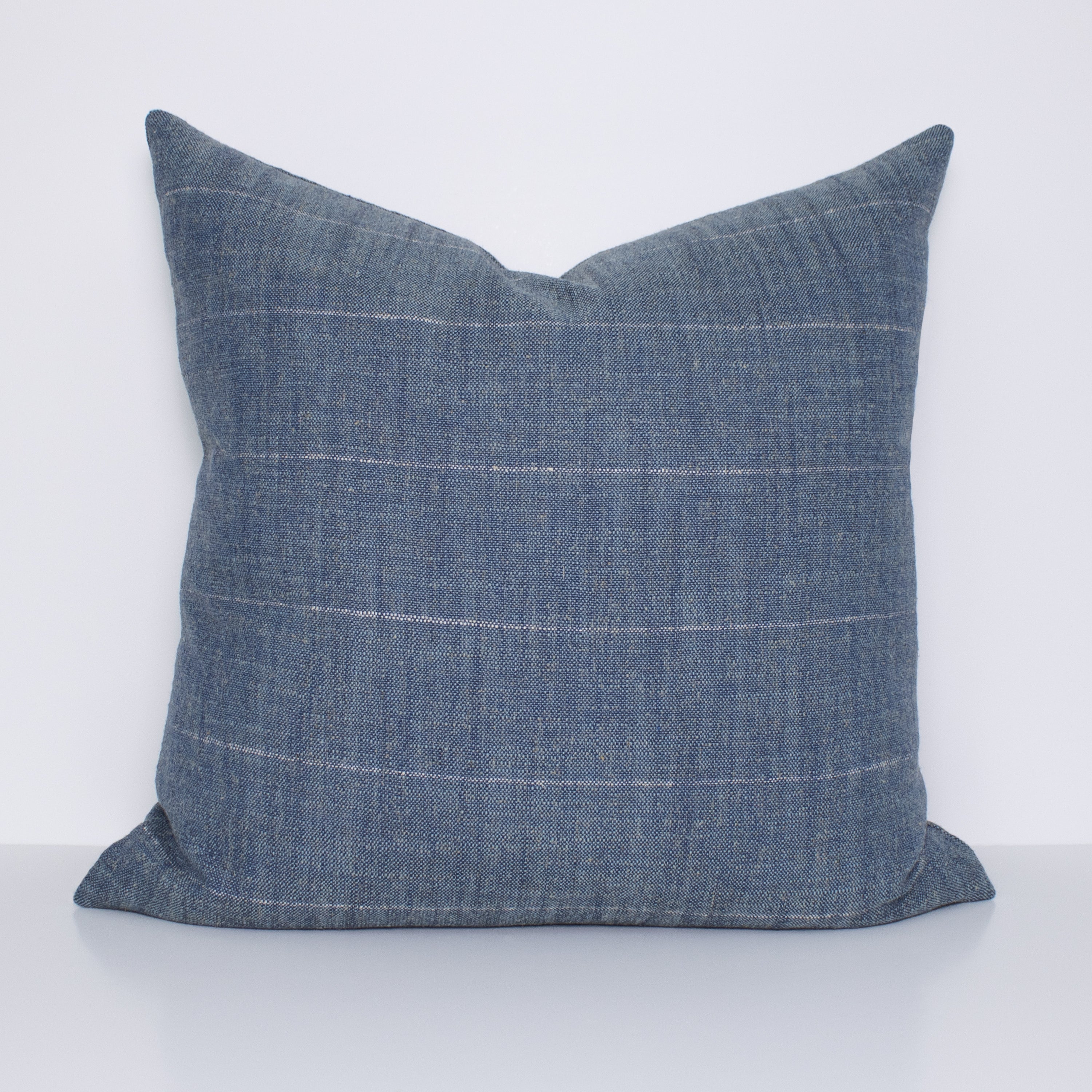 Broad Stripe Pillow Cover in Denim