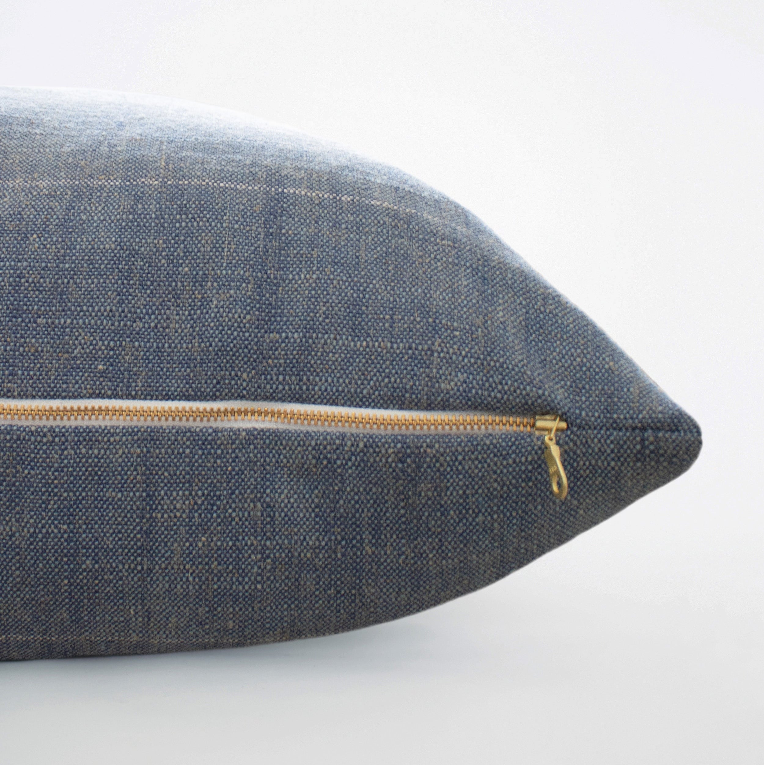 Broad Stripe Pillow Cover in Denim