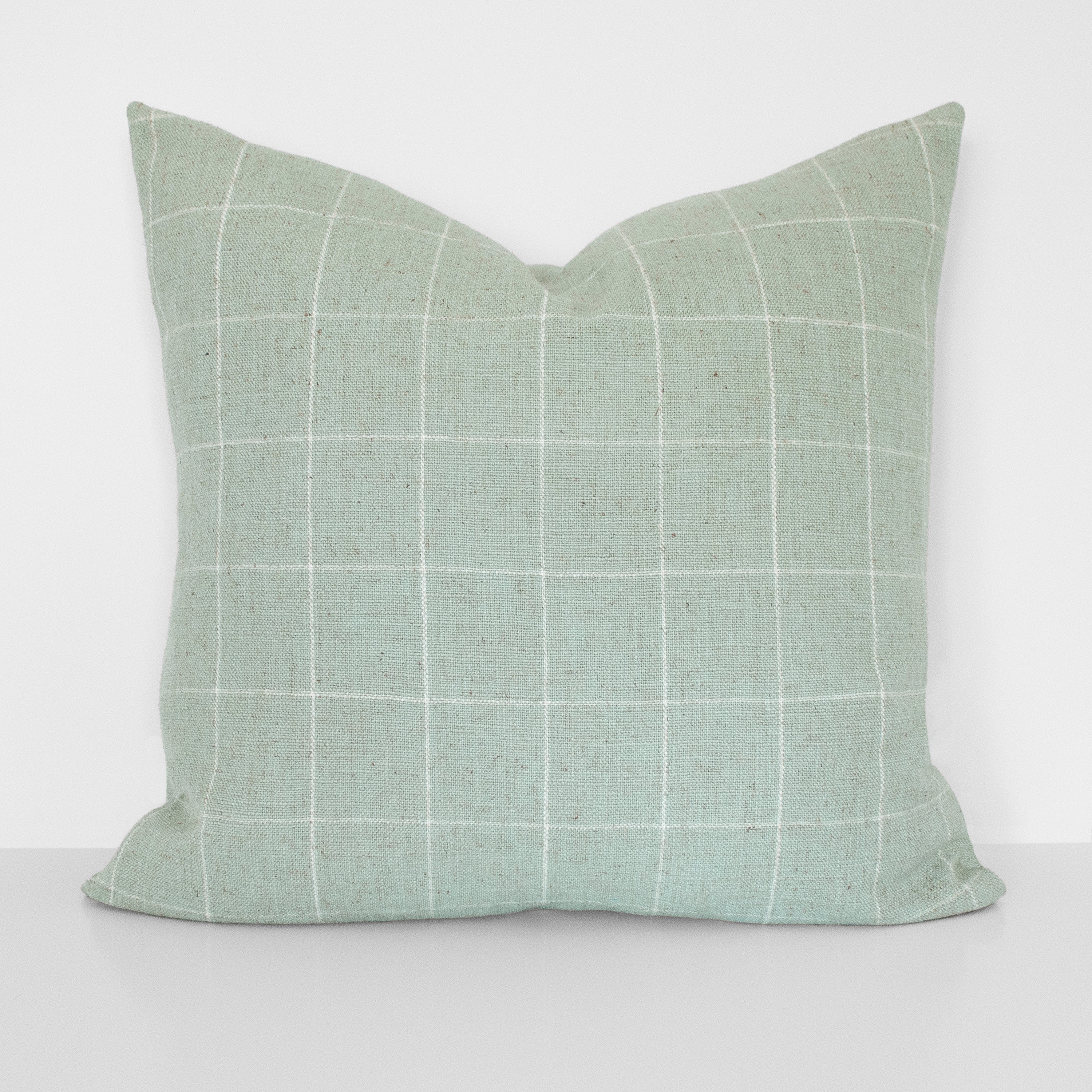 Windowpane Pillow Cover in Seafoam